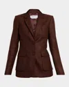 Gabriela Hearst Louisa Wool-cashmere Flannel Blazer In Brown