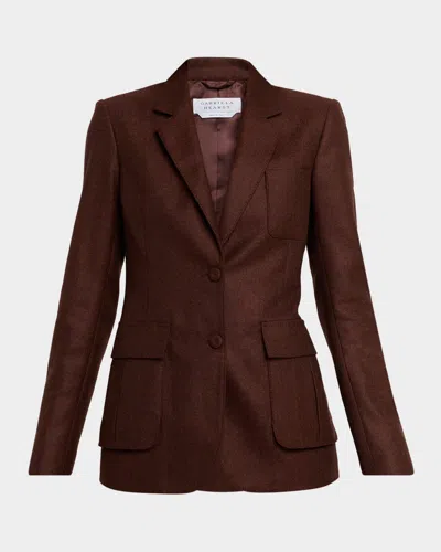 Gabriela Hearst Louisa Wool-cashmere Flannel Blazer In Brown