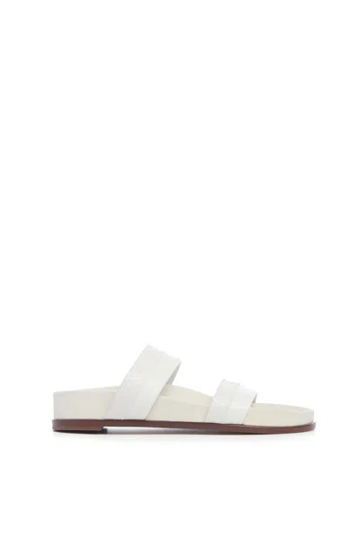 Gabriela Hearst Low Striker Flat Sandal In Snakeskin & Nappa Leather In Multi