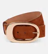 Gabriela Hearst Lozewce Suede Waist Belt In Brown
