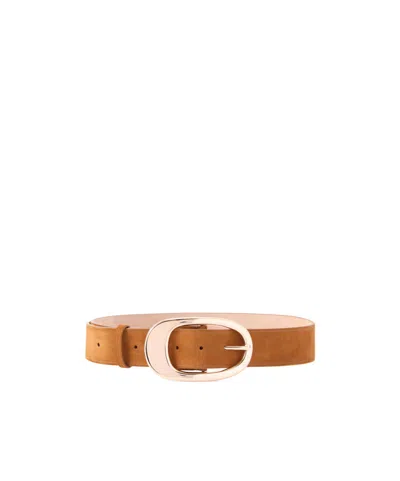 Gabriela Hearst Lozewce Suede Belt In Brown