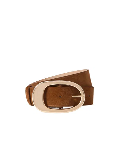 Gabriela Hearst Lozewce Suede Waist Belt In Brown