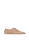 Gabriela Hearst Maya Leather Lace-up Flats In Dark Camel