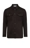 Gabriela Hearst Lucas Overshirt In Chocolate Winter Silk In Chocolate