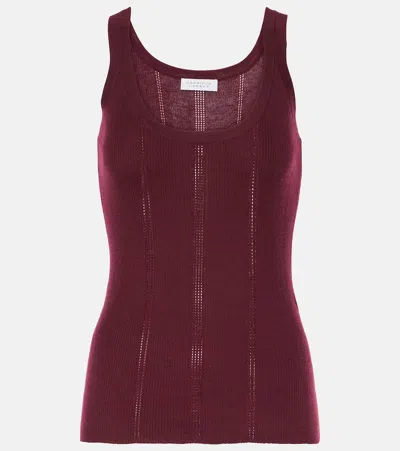 Gabriela Hearst Lucy Knitted Wool Tank Top In Burgundy