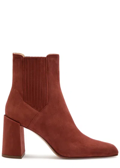 Gabriela Hearst Luke 70 Suede Ankle Boots In Burgundy