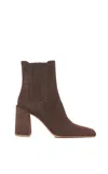 Gabriela Hearst Luke High Heel Ankle Boot In Chocolate Suede In Brown