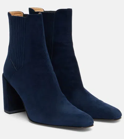 Gabriela Hearst Luke Suede Ankle Boots In Blue