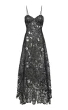 Gabriela Hearst Luma Lace Silk Maxi Dress In Black