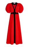 Gabriela Hearst Luz Panelled Wool-crepe Maxi Dress In Tonic Orange