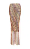 Gabriela Hearst Lycos Fringe Macrame Maxi Skirt In Multi Silk In Multi