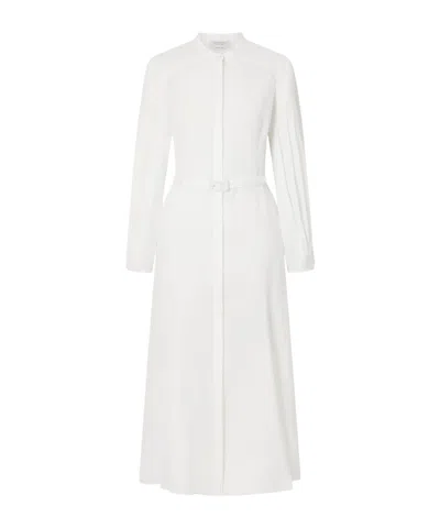 Gabriela Hearst Lydia Belted Linen Midi Dress In White