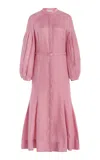 Gabriela Hearst Lydia Dress With Slip In Rose Quartz Linen In Rose Quartz