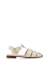 Gabriela Hearst Lynn Flat Sandal In Cream Nappa Leather With Stitch In Cream
