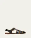 Gabriela Hearst Lynn Leather Fisherman Sandals In Black