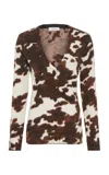 Gabriela Hearst Lysandra V-neck Printed Cashmere Cardigan