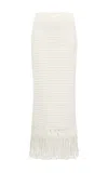 Gabriela Hearst Macha Fringe Crochet Maxi Skirt In Ivory Cashmere In Ivory