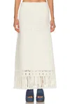 Gabriela Hearst Macha Fringe Crochet Maxi Skirt In Ivory Cashmere