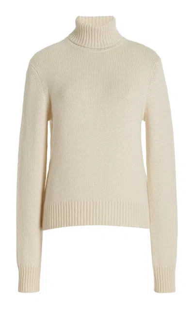 Gabriela Hearst Madden Knit Turtleneck Sweater In Ivory Cashmere