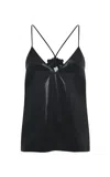 Gabriela Hearst Mage Cami Top In Black Metallic Silk Twill In Black