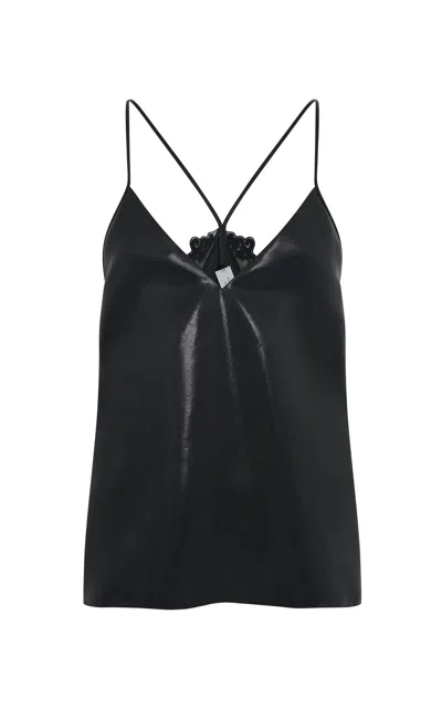 Gabriela Hearst Mage Cami Top In Black Metallic Silk Twill