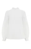 Gabriela Hearst Magnolia Top In Ivory Wool Cashmere Voile In Ivory