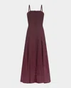Gabriela Hearst Magritte Maxi Dress In Bordeaux Cashmere Silk Herringbone In Bordeaux