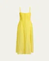 Gabriela Hearst Magritte Cashmere Midi Dress In Cadmium Yellow