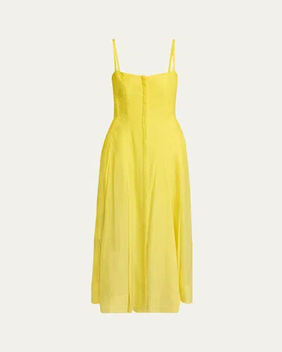 Gabriela Hearst Magritte Cashmere Midi Dress In Cadmium Yellow