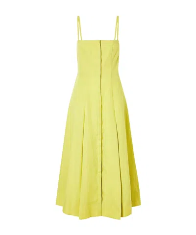 Gabriela Hearst Magritte Linen Midi Dress In Yellow