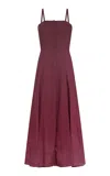 Gabriela Hearst Magritte Maxi Dress In Bordeaux Cashmere Silk Herringbone In Bordeaux