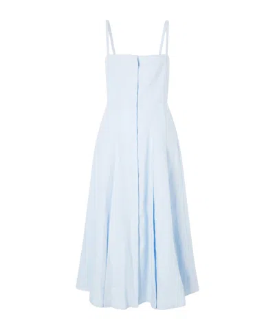 Gabriela Hearst Magritte Sleeveless Midi Dress In Blue