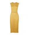 Gabriela Hearst Maier Ribbed-knit Silk Midi Dress In Yellow