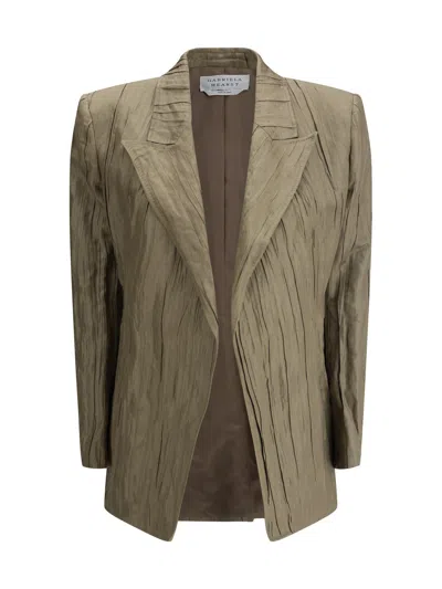 Gabriela Hearst Mairi Crinkled Blazer In Green