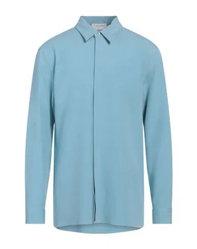 Gabriela Hearst Man Shirt Pastel Blue Size 16 ½ Silk, Wool