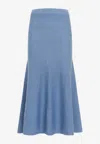 Gabriela Hearst Manni Cashmere Midi Skirt In Blue