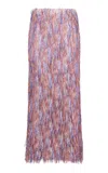 Gabriela Hearst Manuela Fringed Silk Midi Skirt In Multi