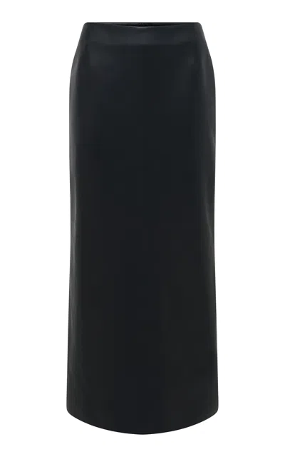 Gabriela Hearst Manuela Leather Midi Skirt In Black