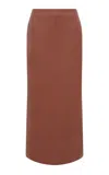Gabriela Hearst Manuela Leather Midi Skirt In Brown
