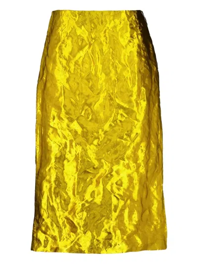 GABRIELA HEARST MANUELA METALLIC-EFFECT MIDI SKIRT