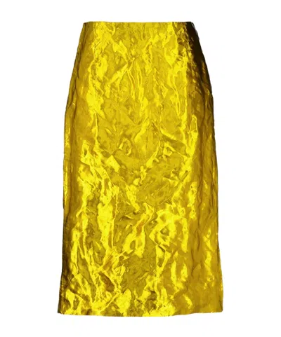 Gabriela Hearst Manuela Midi Skirt In Yellow