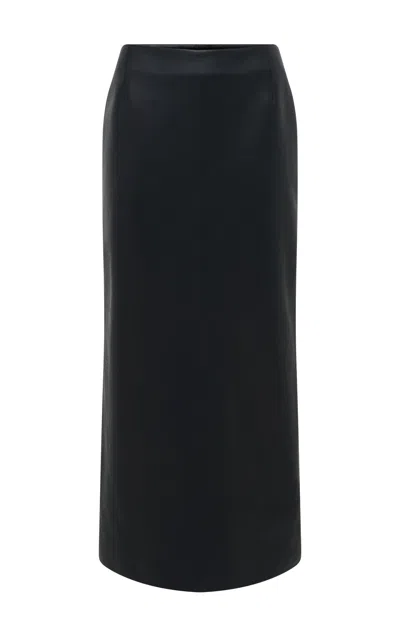 Gabriela Hearst Manuela Midi Skirt In Black Soft Leather