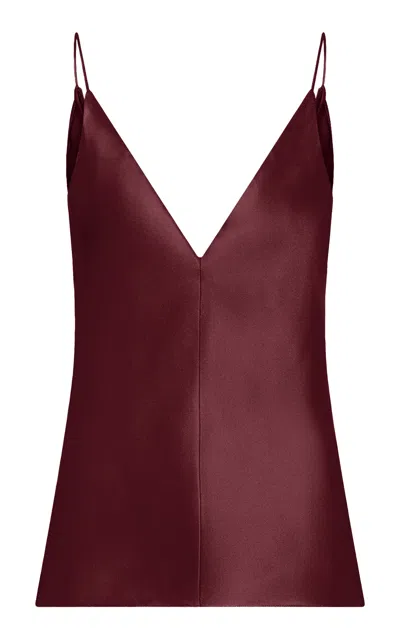 Gabriela Hearst Maria Silk Satin Tank Top In Burgundy