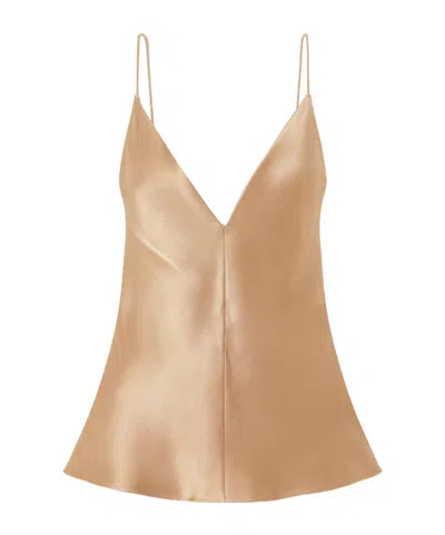 Gabriela Hearst Maria Silk-satin Tank In Neutral