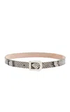 Gabriela Hearst Marija Buckle Belt In Black & White Inversa™ Snakeskin In Gray