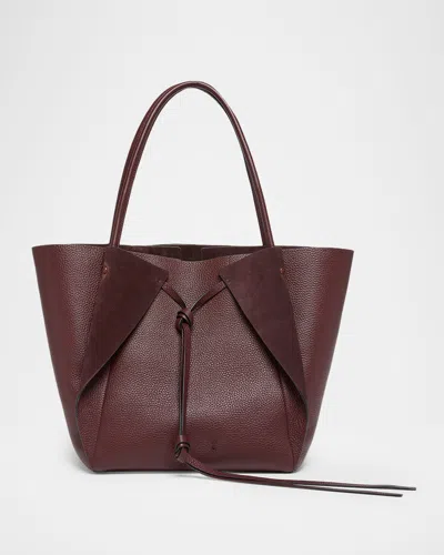 Gabriela Hearst Marija Folded Deerskin Leather Tote Bag In Burgundy