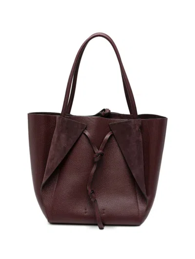 Gabriela Hearst Marija Grained-leather Tote Bag In Bordeaux