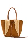 Gabriela Hearst Marija Shearling And Suede Tote Bag In Brown