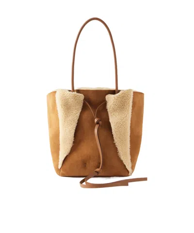 Gabriela Hearst Marija Shearling Tote In Brown