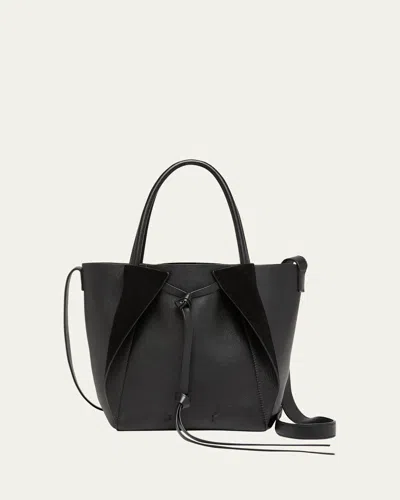 Gabriela Hearst Marija Small Wing Fold Leather Tote Bag In Black